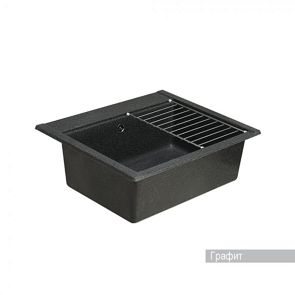 Мойка для кухни Aquaton Делия 60 прямоугольная графит 1A715232LD210