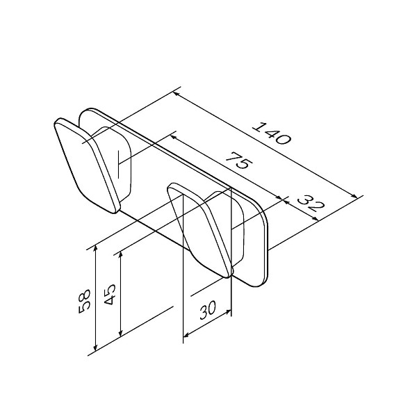 A50A35600 Inspire V2.0, Двойной крючок для полотенец, хром, шт