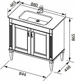 Тумба под раковину Aquanet Селена 90 белый/серебро 00201649