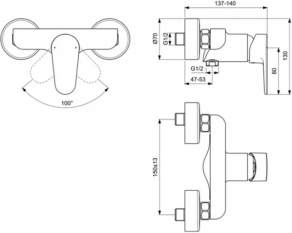 Смеситель Ideal Standard Cerafine O BC499AA для душа
