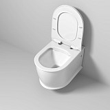 Унитаз GR-4482MS Retro (545*370*360) БЕЛЫЙ МАТОВЫЙ подвесной БЕЗОБОДКОВЫЙ с тонкой крышкой