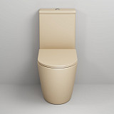 Унитаз GR-4480BEMS Color (620*365*810) БЕЖЕВЫЙ МАТОВЫЙ напольный БЕЗОБОДКОВЫЙ, 2 места