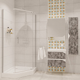 Душ. ограждение Niagara NG-6634-08 (100*100*190) трапеция, дверь распашная, 1 место