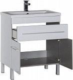 Тумба под раковину Aquanet Верона 75 белый (напольная 1 ящик 2 дверцы) 00182706