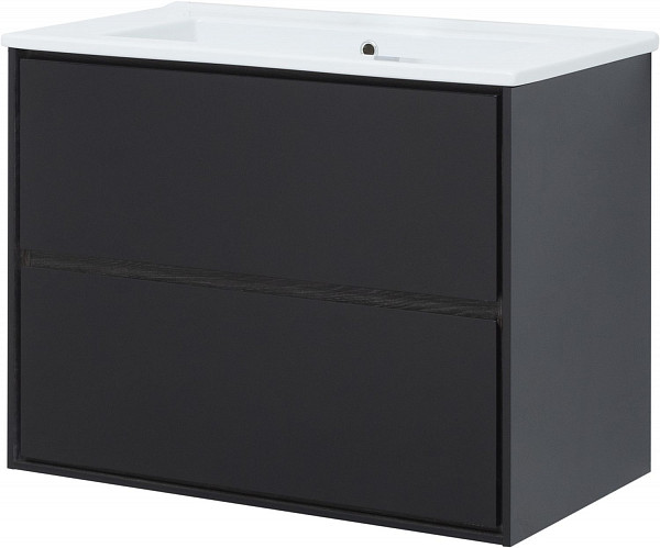 Тумба под раковину Aquanet Милан 85 черный глянец 00316703