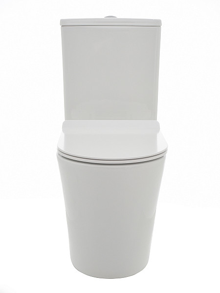 AQM1001 Унитаз напольный Rimless AQUAme c сиденьем SoftClose, горизонтальный выпуск. 670x360x445мм