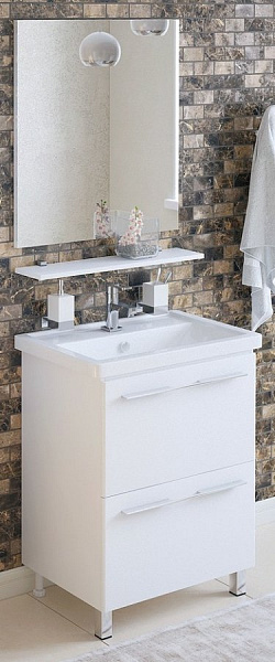 Зеркало с полочкой Corozo Мирэль 60 белое SD-00000274