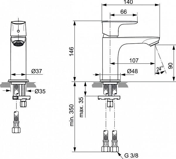 Смеситель Ideal Standard Connect Air A7010AA для раковины