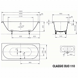 Стальная ванна Kaldewei Classic Duo 180x80 291000013001 easy-clean mod. 110
