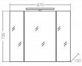 Зеркальный шкаф Стандарт 90, со светом Санта 113018