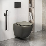 Унитаз GR-4411GSMS Color (550*365*395) ХАКИ МАТОВЫЙ подвесной БЕЗОБОДКОВЫЙ