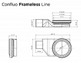 Душевой поддон под плитку Confluo Board UNI 900 со встроенный лотком Frameless Line Black Glass 550 Pestan