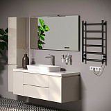 Полотенцесушитель электрический Aringa Честер, ширина 50 см, высота 80 см, диммер справа, цвет черный, AR03015BL