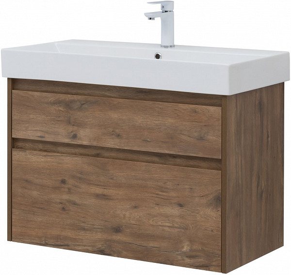 Тумба под раковину Aquanet Nova Lite 85 дуб рустикальный, 2 ящика 00249954