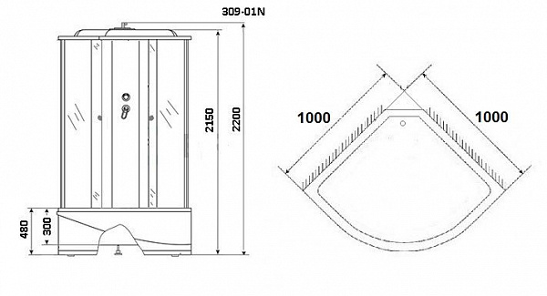 Душевая кабина Niagara Ultra  NG-309-01N Мозаик
