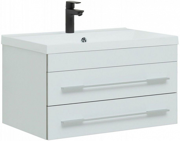 Тумба под раковину Aquanet Верона 75 белый (подвесная 2 ящика) 00176669