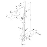 F0780920 AM.PM,душ.система,набор:см-ль д/ванны/душа,верхний душ d220 мм, ручной душ 110 мм, 3 функци