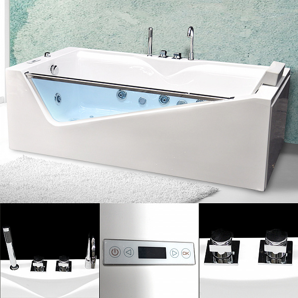 Акриловая ванна Grossman 180x90 с гидромассажем GR-18090/1