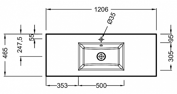 Раковина Jacob Delafon Vox  120x46 см EB2101-DD1