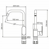Смеситель для кухни Wasserkraft Elbe A7407