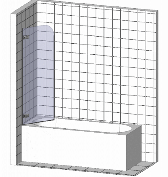 Шторки для ванны Cersanit EASY 140x70 одинарный