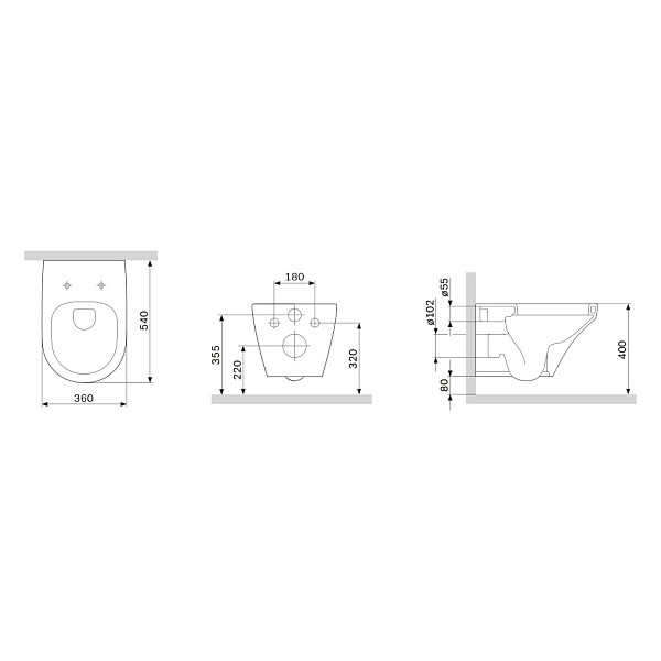 C501700WH Inspire подвесной унитаз FlashClean