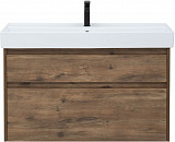 Тумба под раковину Aquanet Nova Lite 100 дуб рустикальный (2 ящика) 00249521