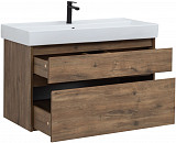 Тумба под раковину Aquanet Nova Lite 100 дуб рустикальный (2 ящика) 00249521