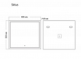 Зеркало SIRIUS (900*800*45) LED с сенсорным выключателем