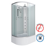 Душ.каб. NG-2310-14RBKTG (1200х800х2000-2400) высокий поддон(40см) стекло МАТОВОЕ 4 места