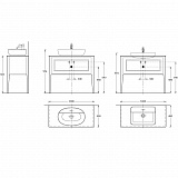 Тумба для раковины Kerama Marazzi Plaza 100 см PL.C.100.1+1\WHT