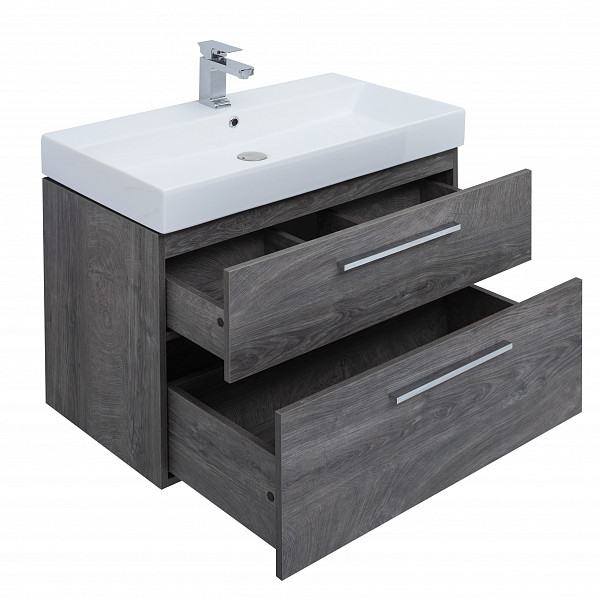 Тумба под раковину Aquanet Nova 85 (Slim Synergy) дуб рошелье, 2 ящика 00249921