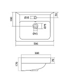 Прямоугольная раковина Santek Тигода 50 1WH302128