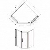 Душевое ограждение Azario ONTARIO 900х900х2000, без поддона, 8 мм