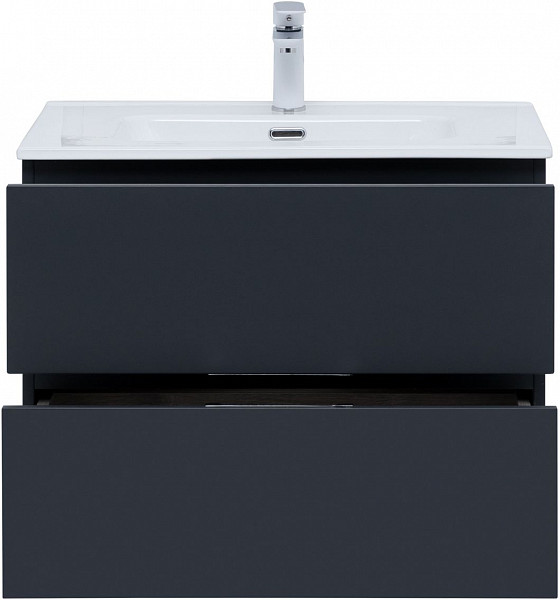 Тумба под раковину Aquanet Алвита New 70 2 ящика, антрацит 00303908