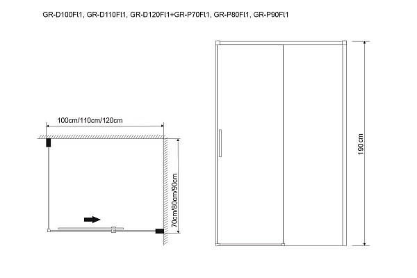 Боковая стенка GR-P70 Fly1 (70*190) 1 место