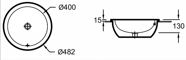 Встраиваемая раковина Jacob Delafon Vox 48,2х48,2 см EYL102-00
