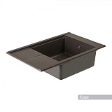 Мойка для кухни Aquaton Делия 78 прямоугольная с крылом кофе 1A715132DE280