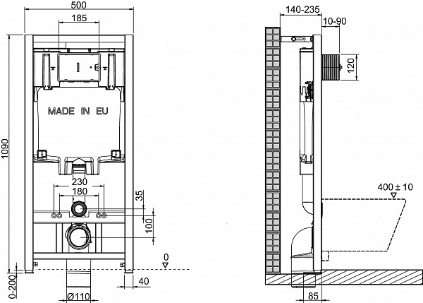 Комплект унитаз с инсталляцией Jacob Delafon Elite E21742RU-00