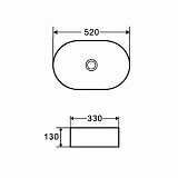 Раковина Azario 520х330х130 накладная, белая (AZ-1048)