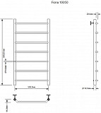 Полотенцесушитель водяной Aquanet Fiona 1000x500, хром 00266738