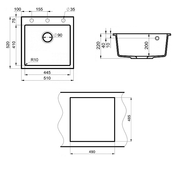 Мойка кухонная Point Арбель 51 PN3001W, белый
