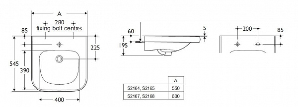 Раковина Ideal Standard Contour 60 см S216801