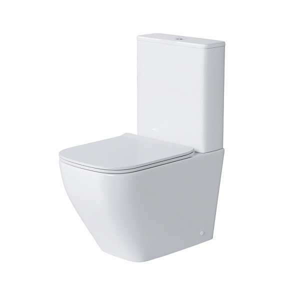 Унитаз Style GR-4453S (620*365*830) напольный БЕЗОБОДКОВЫЙ с тонкой крышкой, 2 места