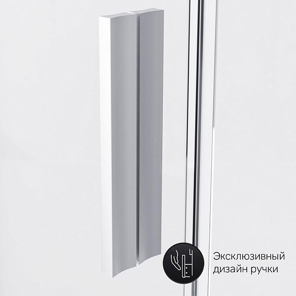 W90G-405-090MT Душевое ограждение Gem 5-corner Pivot 90x90 стекло прозрачное, профиль матовый хром,
