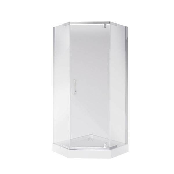Душ. уголок NG-010-14D (1000х1000х1950) низкий поддон(13 см) стекло ПРОЗРАЧНОЕ 2 места