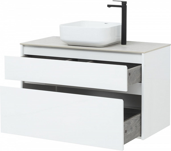 Тумба под раковину Aquanet Nova Lite 100 белый (2 ящика) 00242581