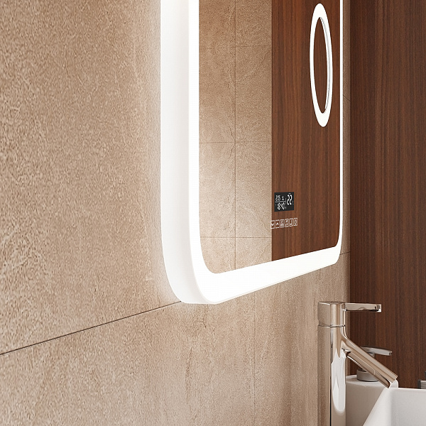 Зеркало Континент "Bliss Led" 900х700 с увеличительным зеркалом, часами