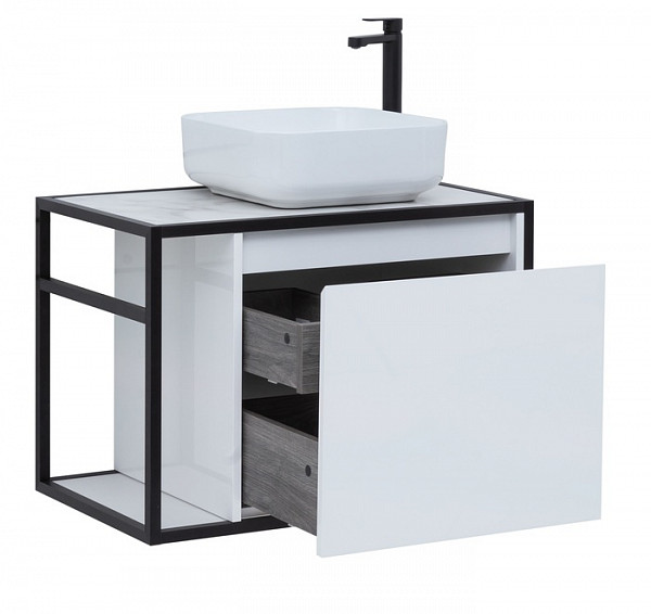 Тумба под раковину Aquanet Nova Lite Loft 75 R белый 00261649