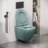 Унитаз GR-4411MNMS Color (550*365*395) МЯТНЫЙ МАТОВЫЙ подвесной БЕЗОБОДКОВЫЙ